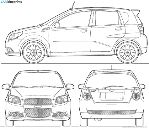 2010 Chevrolet KR Aveo 5-Door SUV blueprint